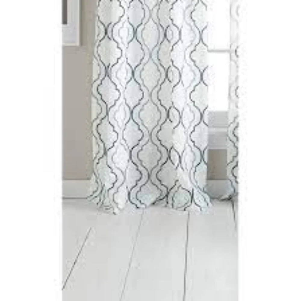 WINSTON PORTER Blue Ahrendt Geometric Rod Pocket Single Curtain Panel 50 x 95
